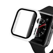 ENKAY Hat-prince Full Coverage PC Case + Tempered Glass Protector for Apple Watch Series 5 / 4 44mm(White)