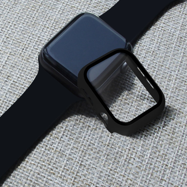 ENKAY Hat-prince Full Coverage PC Case + Tempered Glass Protector for Apple Watch Series 5 / 4 40mm(Black) - Watch Cases by ENKAY | Online Shopping South Africa | PMC TechLife | Buy Now Pay Later Mobicred