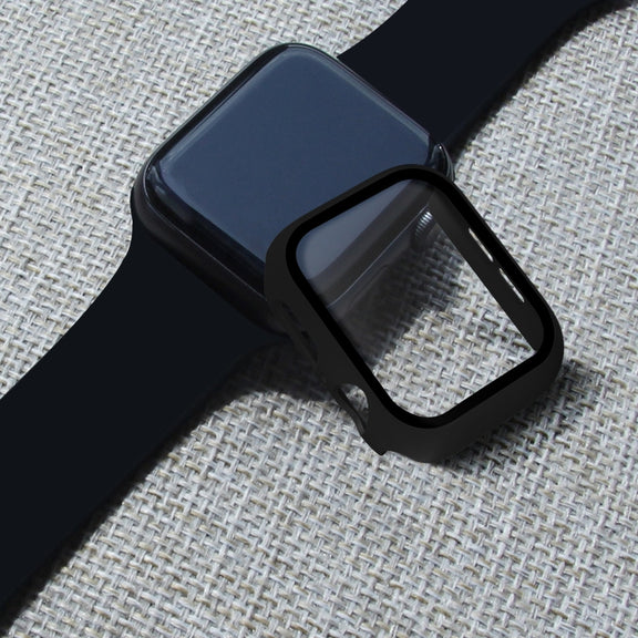 ENKAY Hat-prince Full Coverage PC Case + Tempered Glass Protector for Apple Watch Series 5 / 4 40mm(Black)