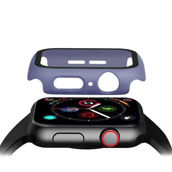 ENKAY Hat-prince Full Coverage PC Case + Tempered Glass Protector for Apple Watch Series 5 / 4 40mm(Blue)