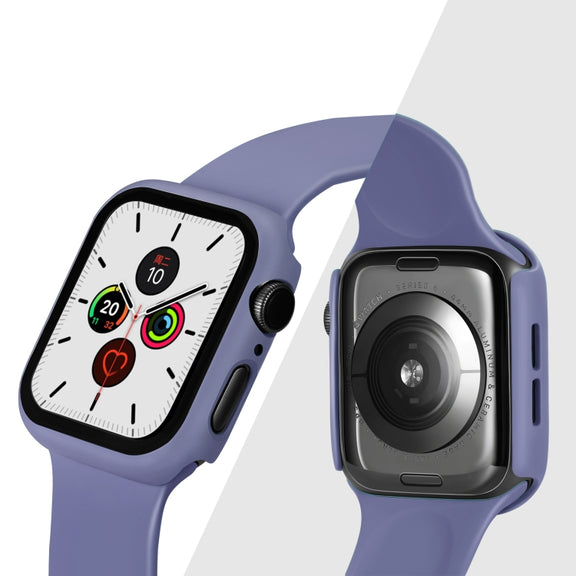 ENKAY Hat-prince Full Coverage PC Case + Tempered Glass Protector for Apple Watch Series 5 / 4 40mm(Blue)