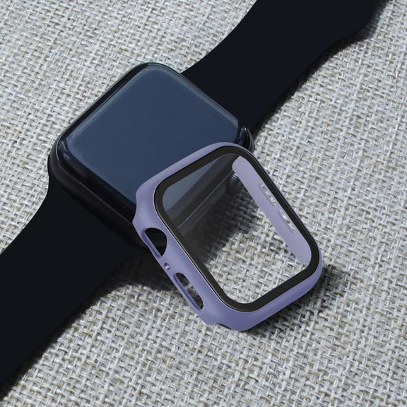 ENKAY Hat-prince Full Coverage PC Case + Tempered Glass Protector for Apple Watch Series 5 / 4 40mm(Blue)