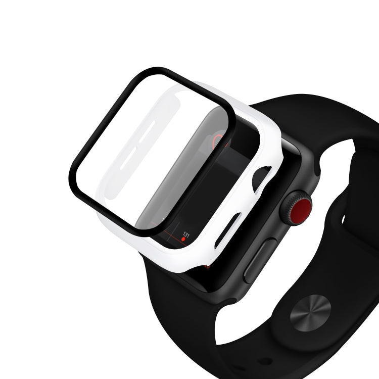 ENKAY Hat-prince Full Coverage PC Case + Tempered Glass Protector for Apple Watch Series 5 / 4 40mm(White) - Watch Cases by ENKAY | Online Shopping South Africa | PMC TechLife | Buy Now Pay Later Mobicred