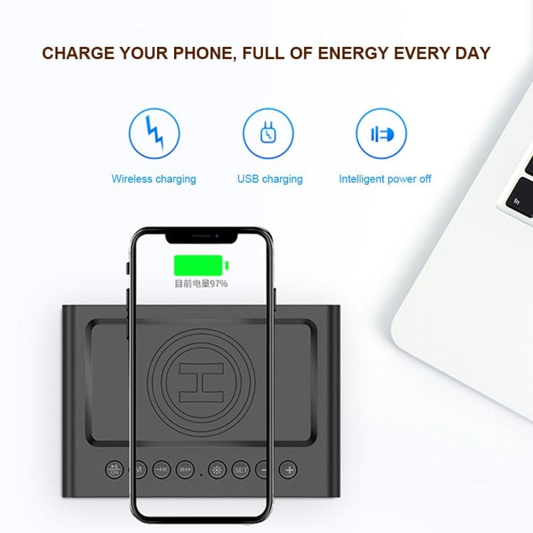 AEC BT508 Wireless Charging Bluetooth Speaker LED Alarm Clock Power Bank Three-In-One Speaker - free shipping - PMC Jewellery - Order now!