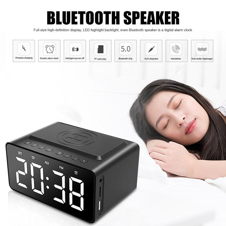 AEC BT508 Wireless Charging Bluetooth Speaker LED Alarm Clock Power Bank Three-In-One Speaker - free shipping - PMC Jewellery - Order now!