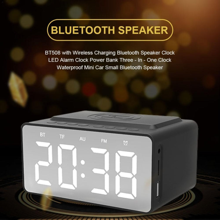 AEC BT508 Wireless Charging Bluetooth Speaker LED Alarm Clock Power Bank Three-In-One Speaker - free shipping - PMC Jewellery - Order now!