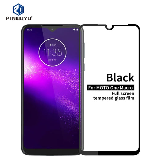 For  MOTO One Macro PINWUYO 9H 2.5D Full Screen Tempered Glass Film(Black) - Motorola Tempered Glass by PINWUYO | Online Shopping South Africa | PMC Jewellery | Buy Now Pay Later Mobicred