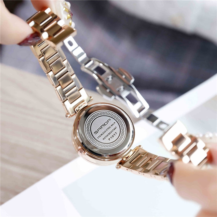 SANDA 1017 Lady Watch All Over The Sky Star 360 Degree Rotating Watch Diamond Steel Band Women Watch(Black) - Alloy Watches by SANDA | Online Shopping South Africa | PMC Jewellery | Buy Now Pay Later Mobicred