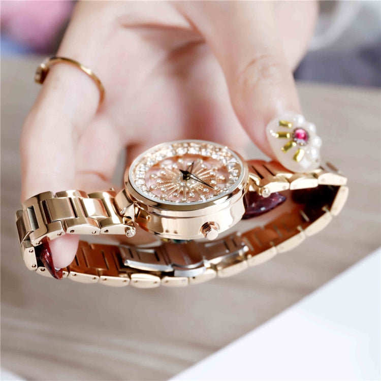 SANDA 1017 Lady Watch All Over The Sky Star 360 Degree Rotating Watch Diamond Steel Band Women Watch(Black) - Alloy Watches by SANDA | Online Shopping South Africa | PMC Jewellery | Buy Now Pay Later Mobicred