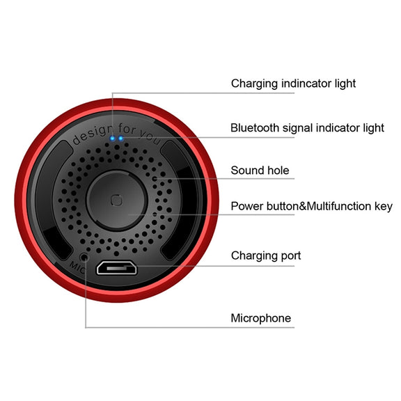 M9 Bluetooth5.0 Subwoofer Portable Speaker Aluminium Alloy Body Music Player(Black)