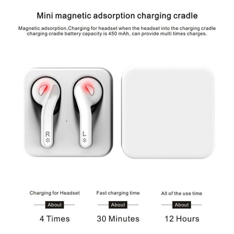 T88 Mini Touch Control Hifi Wireless Bluetooth Earphones TWS Wireless Earbuds with Charger Box(Black)