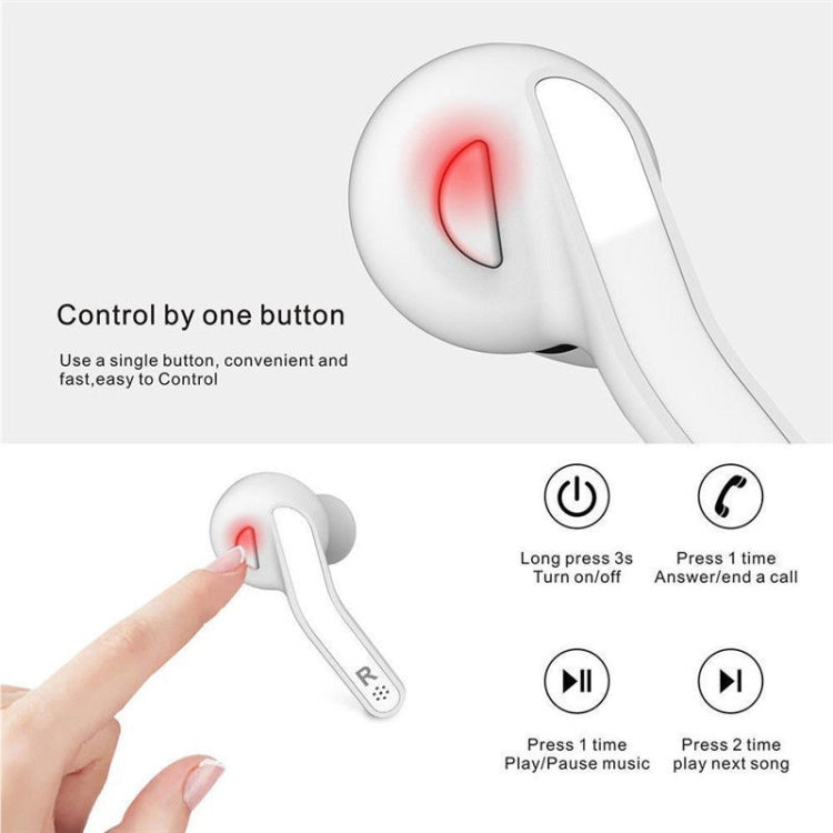 T88 Mini Touch Control Hifi Wireless Bluetooth Earphones TWS Wireless Earbuds with Charger Box(White)