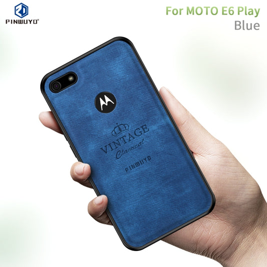 For  Motorola Moto E6 Play PINWUYO Zun Series PC + TPU + Skin Waterproof And Anti-fall All-inclusive Protective Shell(Blue) - free shipping - PMC Jewellery - Order now!