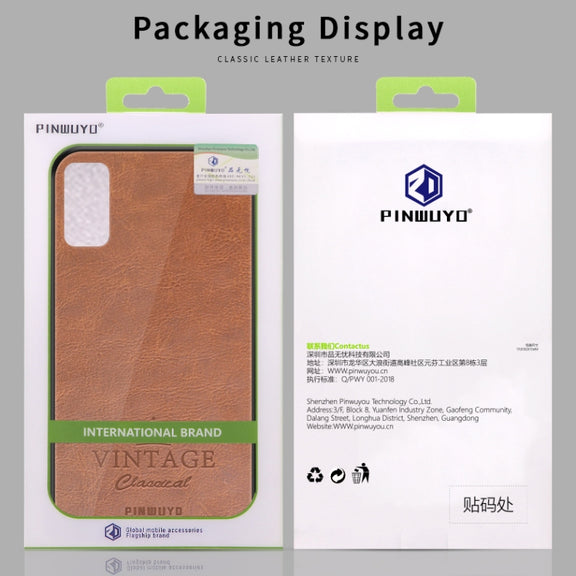For Galaxy S20 PINWUYO Pin Rui Series Classical Leather, PC + TPU + PU Leather Water-resistant And Anti-fall All-inclusive Protective Shell(Blue)