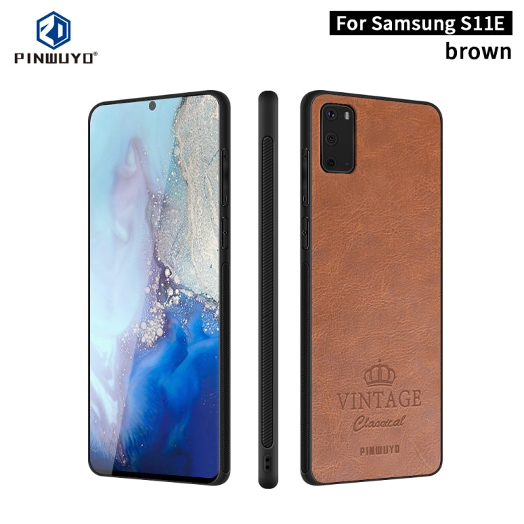 For Galaxy S20 PINWUYO Pin Rui Series Classical Leather, PC + TPU + PU Leather Waterproof And Anti-fall All-inclusive Protective Shell(Brown) - Galaxy Phone Cases by PINWUYO | Online Shopping South Africa | PMC TechLife | Buy Now Pay Later Mobicred