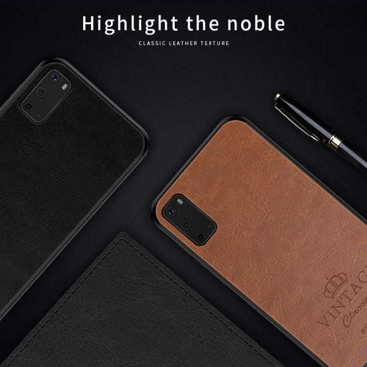 For Galaxy S20 PINWUYO Pin Rui Series Classical Leather, PC + TPU + PU Leather Water-resistant And Anti-fall All-inclusive Protective Shell(Brown)