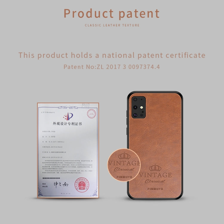 For Galaxy S20 Plus PINWUYO Pin Rui Series Classical Leather, PC + TPU + PU Leather Water-resistant And Anti-fall All-inclusive Protective Shell(Brown)