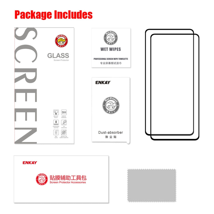 For  Galaxy A71 ENKAY Hat-Prince 2 PCS Full Glue 0.26mm 9H 2.5D Tempered Glass Full Coverage Film - Galaxy Tempered Glass by ENKAY | Online Shopping South Africa | PMC TechLife | Buy Now Pay Later Mobicred