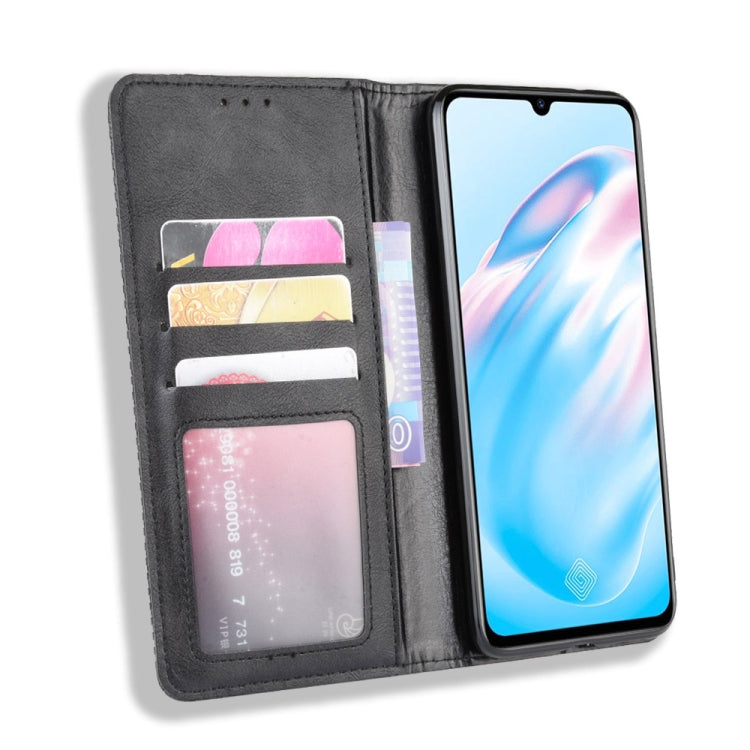 For vivo V17 / Y9s / S1 Pro Magnetic Buckle Retro Crazy Horse Texture Horizontal Flip Leather Case with Holder & Card Slots & Photo Frame(Black) - vivo Cases by PMC TechLife | Online Shopping South Africa | PMC TechLife | Buy Now Pay Later Mobicred