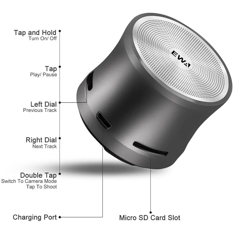 EWA A109M  Portable Bluetooth Speaker Wireless Heavy Bass Bomm Box Subwoofer Phone Call Surround Sound Bluetooth Shower Speaker(Blue) - free shipping - PMC TechLife - Order now!