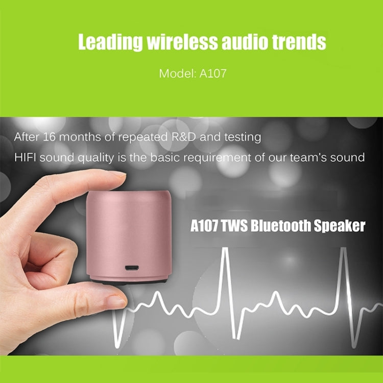 EWA A107 TWS Portable Super Mini Subwoofer Waterproof Bluetooth Speaker(Rose Gold) - free shipping - PMC TechLife - Order now!