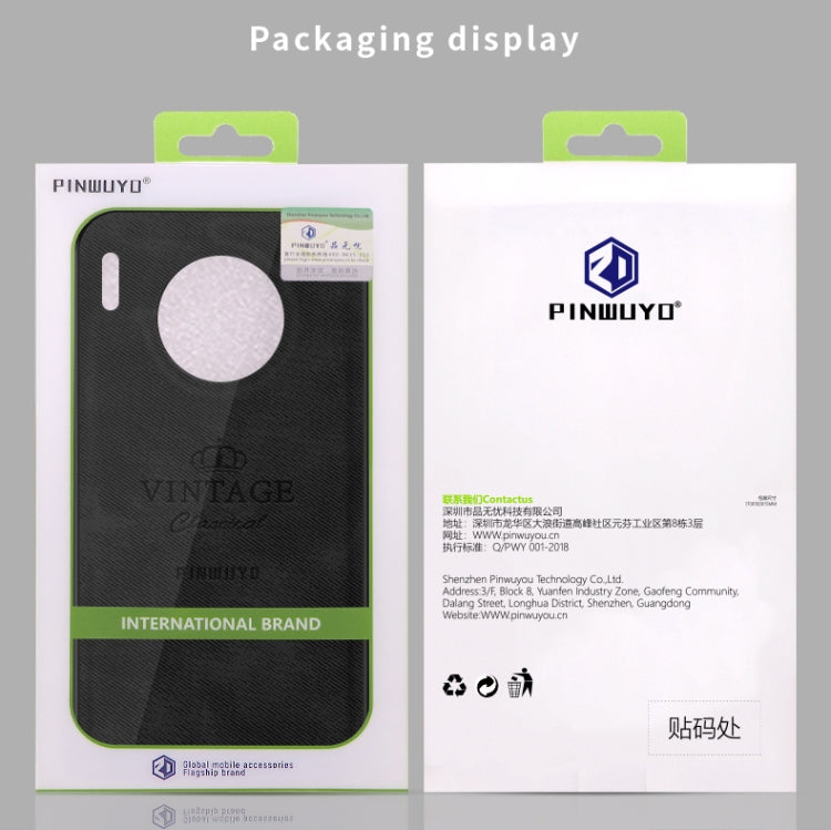 For Huawei Mate 30 5G (Leather) PINWUYO Zun Series PC + TPU + Skin Waterproof Anti-fall All-inclusive Protective Case(Gray) - free shipping - PMC TechLife - Order now!
