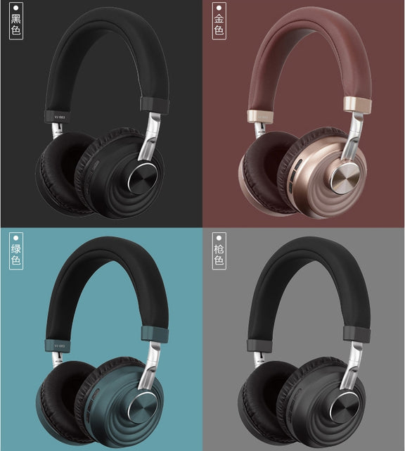 VJ083 Folding Wireless Headset Bluetooth Competitive Game Music Sports Plug Cartoon Wireless Headset(Gray)