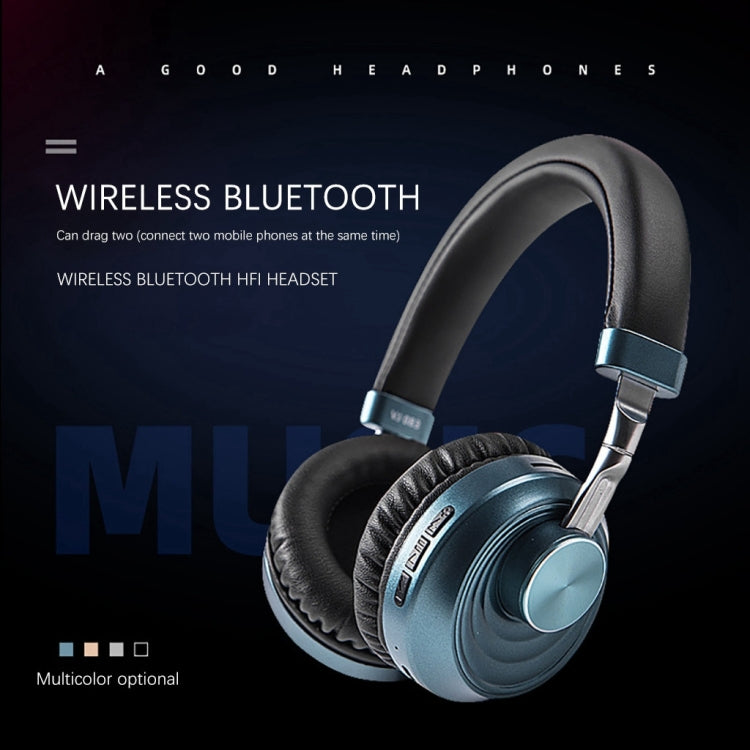 VJ083 Folding Wireless Headset Bluetooth Competitive Game Music Sports Plug Cartoon Wireless Headset(Gray)