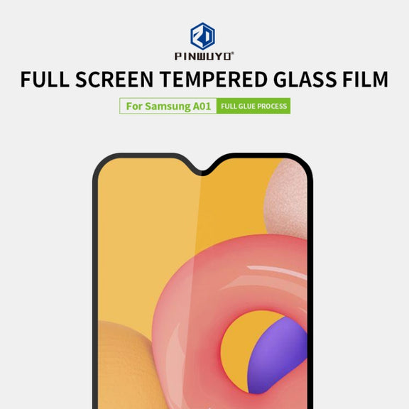 For Galaxy A01 PINWUYO 9H 2.5D Full Screen Tempered Glass Film(Black)
