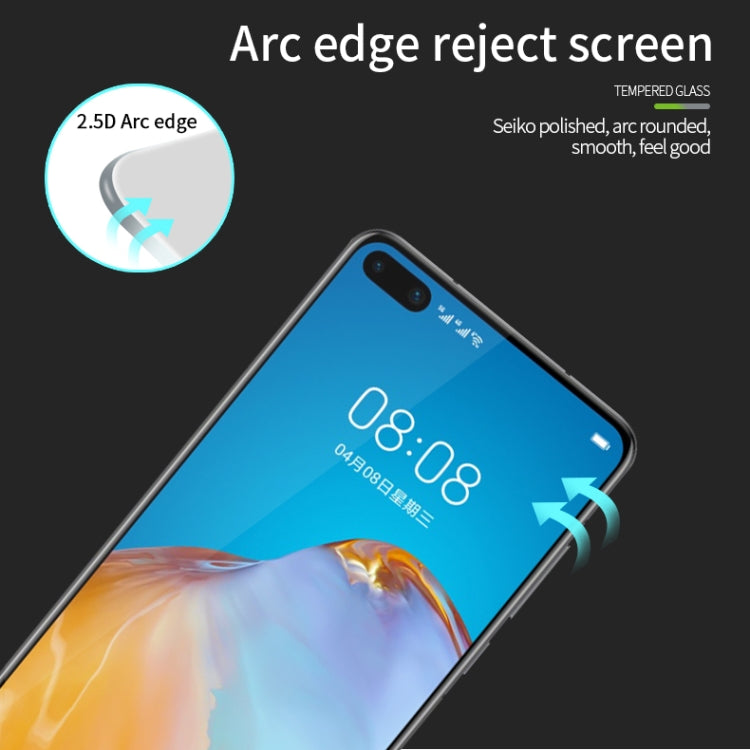 For Huawei P40 PINWUYO 9H 2.5D Full Screen Tempered Glass Film(Black) - Huawei Tempered Glass by PINWUYO | Online Shopping South Africa | PMC TechLife | Buy Now Pay Later Mobicred