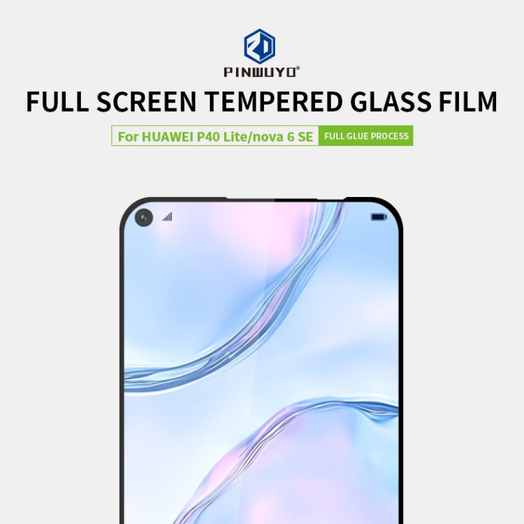For Huawei P40 Lite / nova 6 SE PINWUYO 9H 2.5D Full Screen Tempered Glass Film(Black) - Huawei Tempered Glass by PINWUYO | Online Shopping South Africa | PMC TechLife | Buy Now Pay Later Mobicred