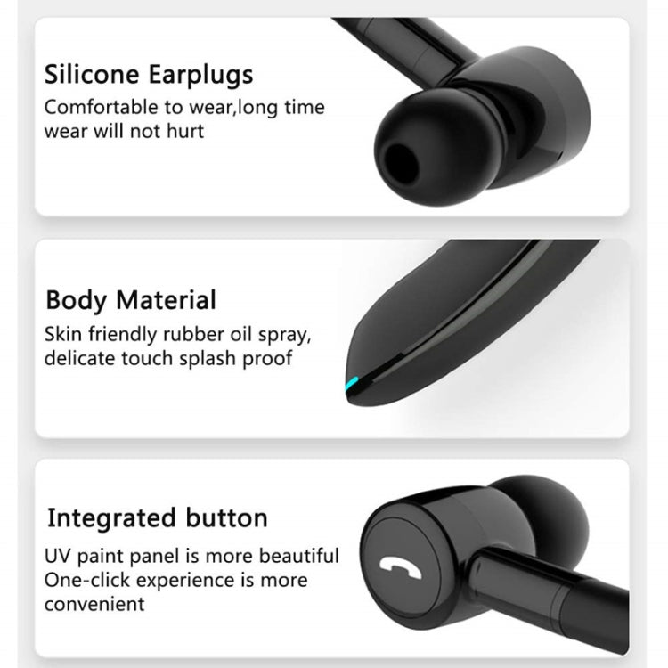 F900 Mini Earhook 180�� Freely Rotating Wireless Bluetooth 5.0 Earphone Car Handsfree Call Headphone(Black Gray)