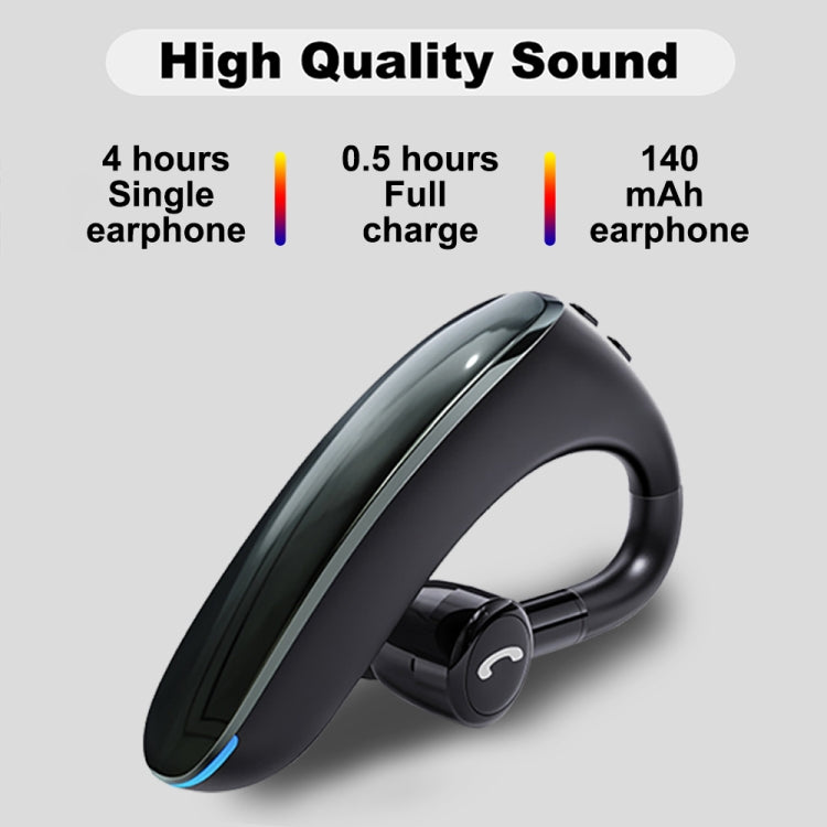 F900 Mini Earhook 180�� Freely Rotating Wireless Bluetooth 5.0 Earphone Car Handsfree Call Headphone(Black Gray)