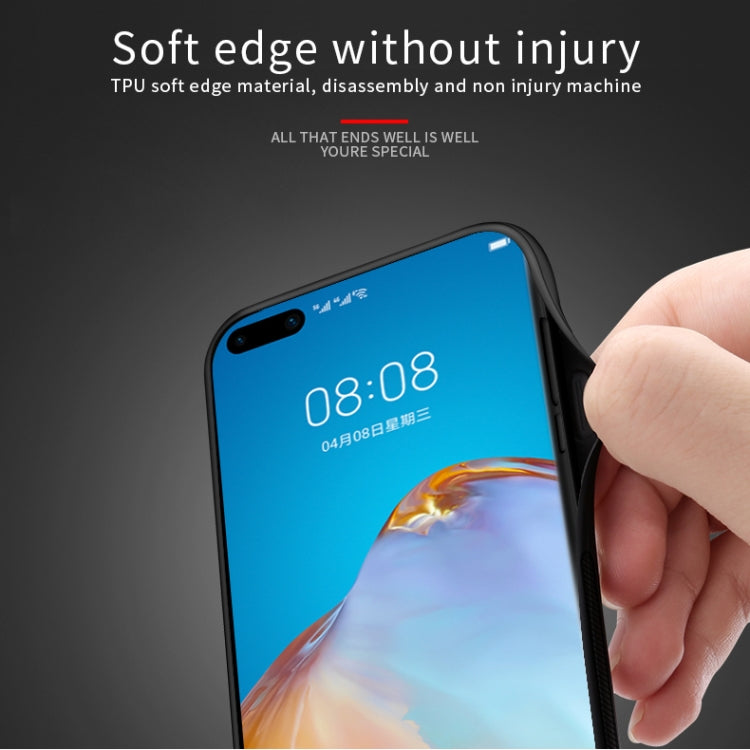 For Huawei P40 PINWUYO Rong Series  Shockproof PC + TPU+ Chemical Fiber Cloth Protective Cover(Red) - Huawei Cases by PINWUYO | Online Shopping South Africa | PMC TechLife | Buy Now Pay Later Mobicred