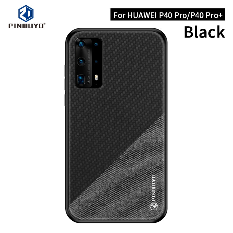 For Huawei P40 pro / P40pro+ PINWUYO Rong Series  Shockproof PC + TPU+ Chemical Fiber Cloth Protective Cover(Black) - Huawei Cases by PINWUYO | Online Shopping South Africa | PMC TechLife | Buy Now Pay Later Mobicred