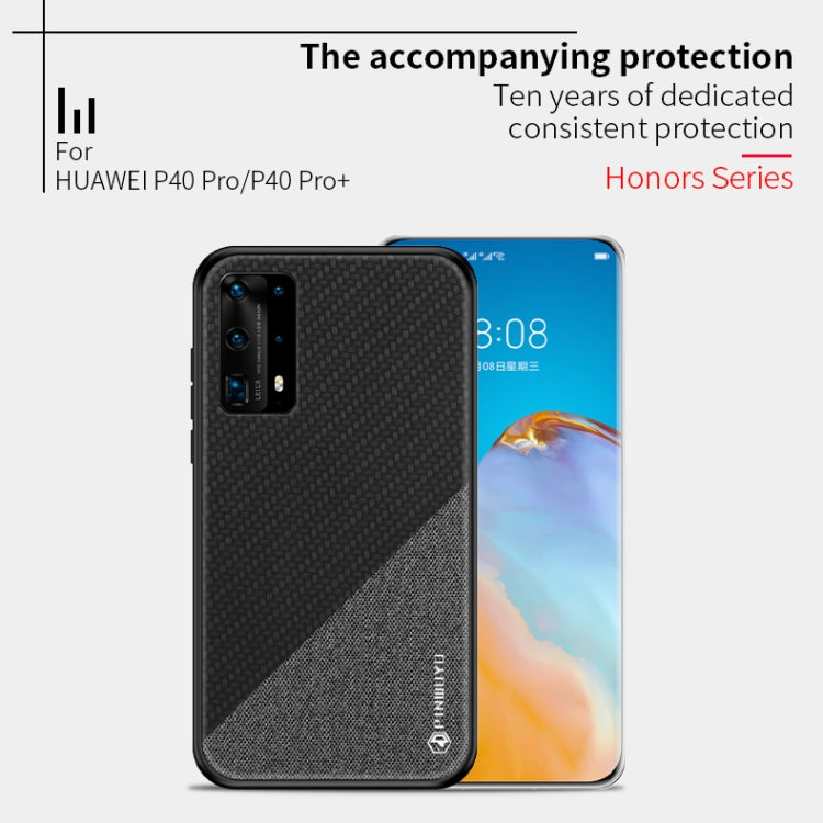 For Huawei P40 pro / P40pro+ PINWUYO Rong Series  Shockproof PC + TPU+ Chemical Fiber Cloth Protective Cover(Black) - Huawei Cases by PINWUYO | Online Shopping South Africa | PMC TechLife | Buy Now Pay Later Mobicred
