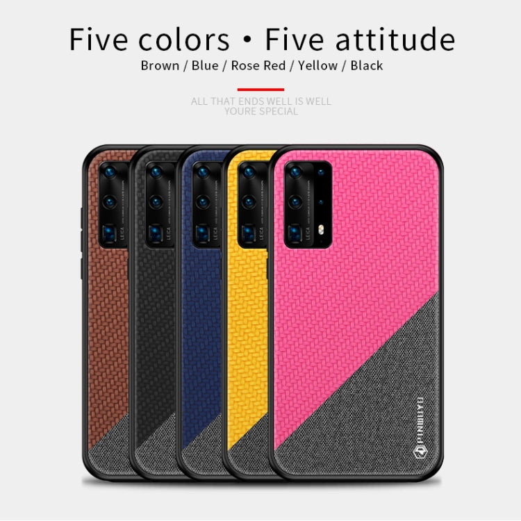 For Huawei P40 pro / P40pro+ PINWUYO Rong Series  Shockproof PC + TPU+ Chemical Fiber Cloth Protective Cover(Red) - Huawei Cases by PINWUYO | Online Shopping South Africa | PMC TechLife | Buy Now Pay Later Mobicred