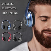 VJ033 Multi-function Upgrade Bluetooth 5.0 Headset Stereo Wireless LED Microphone FM Radio Headset(Black)