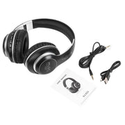 VJ033 Multi-function Upgrade Bluetooth 5.0 Headset Stereo Wireless LED Microphone FM Radio Headset(Red)