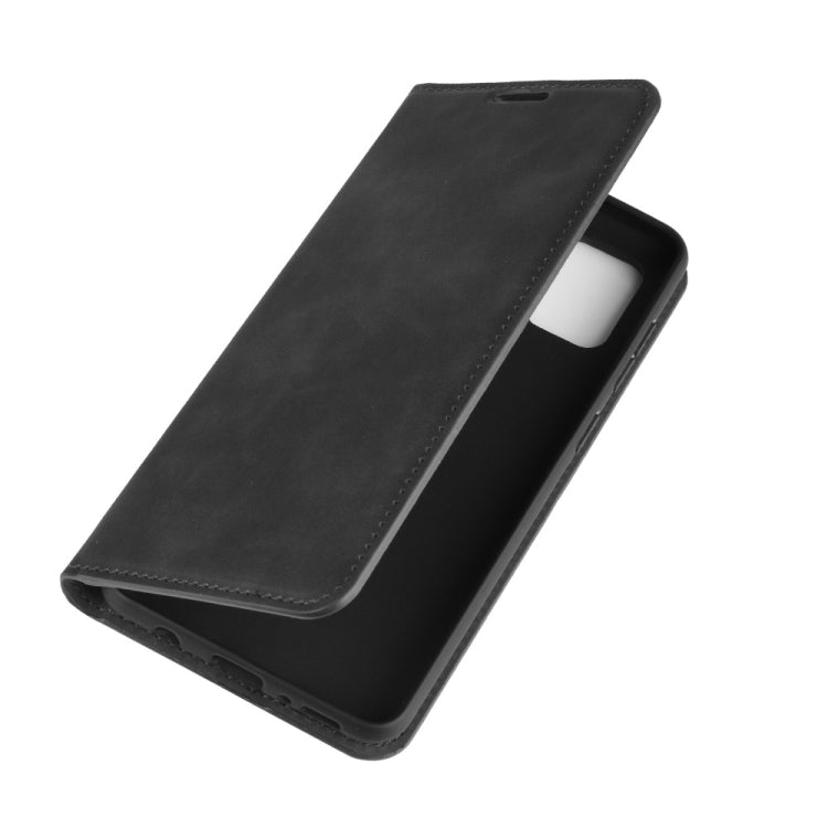 For Galaxy A31 Retro-skin Business Magnetic Suction Leather Case with Holder & Card Slots & Wallet(Black) - free shipping - PMC TechLife - Order now!