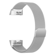 Stainless Steel Magnet Watch Band for FITBIT Charge 4 / 3, Large Size: 210x18mm(Silver)