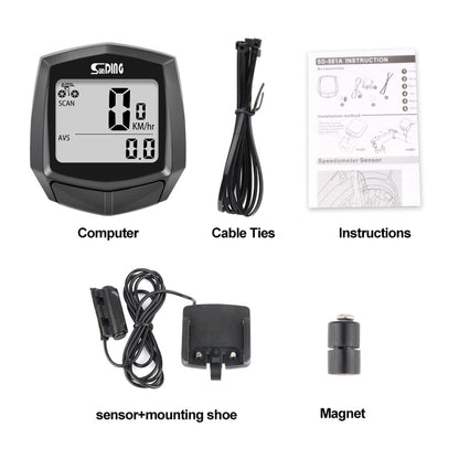 SUNDING SD-581A Bike Wired Computer Speedometer Odometer Cycling Bicycle Waterproof Measurable Temperature Stopwatch - Speedometers by SUNDING | Online Shopping South Africa | PMC Jewellery | Buy Now Pay Later Mobicred
