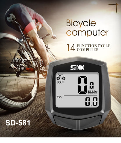 SUNDING SD-581A Bike Wired Computer Speedometer Odometer Cycling Bicycle Waterproof Measurable Temperature Stopwatch - Speedometers by SUNDING | Online Shopping South Africa | PMC Jewellery | Buy Now Pay Later Mobicred