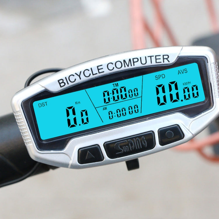 SUNDING SD-558A Bicycle Computer Wired Stopwatch Bicycle Speedometer Digital Odometer Rainproof LCD Backlight Stopwatch - free shipping - PMC Jewellery - Order now!