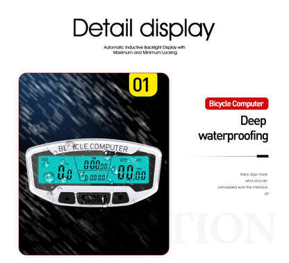 SUNDING SD-558A Bicycle Computer Wired Stopwatch Bicycle Speedometer Digital Odometer Rainproof LCD Backlight Stopwatch - free shipping - PMC Jewellery - Order now!