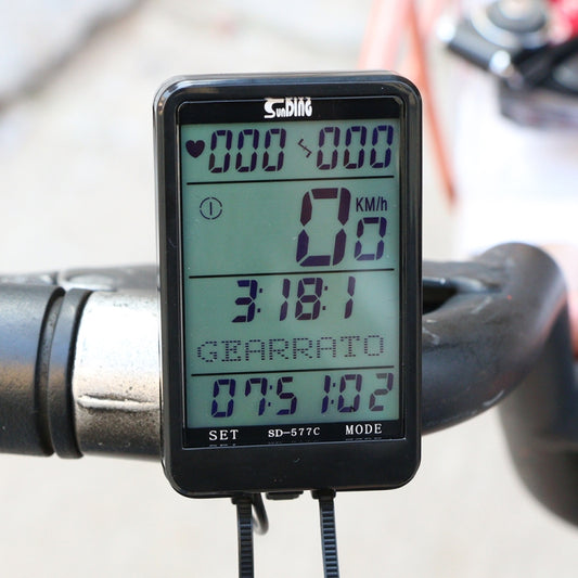 SUNDING SD-577C  Cycling Computer LCD Backlight Waterproof Wireless Stopwatch MTB Bike Odometer Stopwatch Bicycle Speedometer - free shipping - PMC Jewellery - Order now!