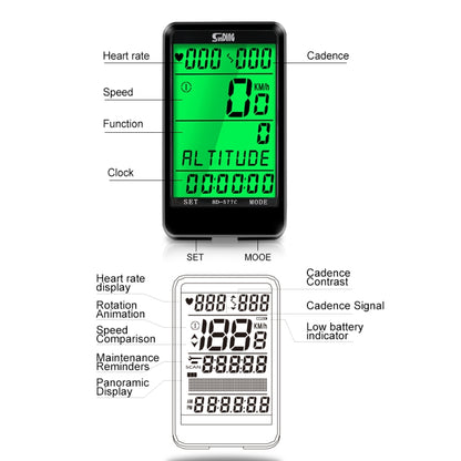 SUNDING SD-577C  Cycling Computer LCD Backlight Waterproof Wireless Stopwatch MTB Bike Odometer Stopwatch Bicycle Speedometer - free shipping - PMC Jewellery - Order now!