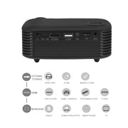 A2000 Portable Projector 800 Lumen LCD Home Theater Video Projector, Support 1080P, US Plug (White)