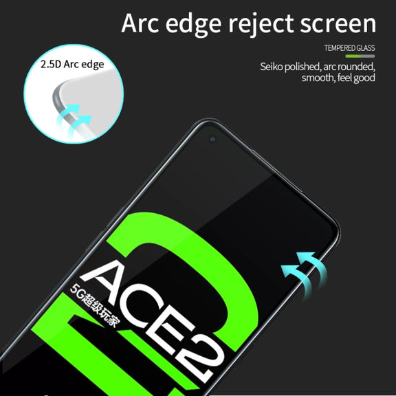 For OPPO Ace2 PINWUYO 9H 2.5D Full Screen Tempered Glass Film(Black)