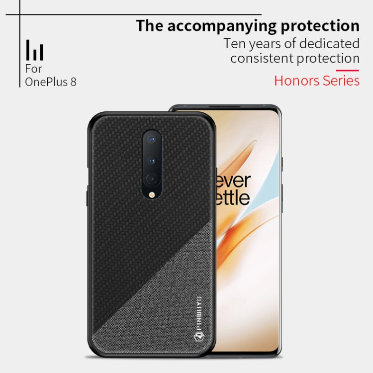 For Oneplus 8 PINWUYO Rong Series  Shockproof PC + TPU+ Chemical Fiber Cloth Protective Cover(Black) - OnePlus Cases by PINWUYO | Online Shopping South Africa | PMC TechLife | Buy Now Pay Later Mobicred